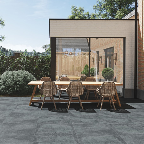 Ceramic terrace Tile | 80x80 cm | Tilestone Belga Nero