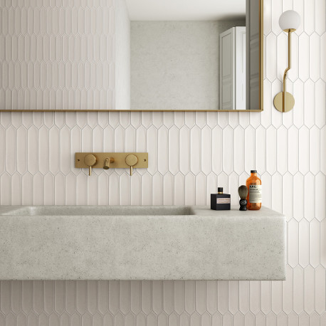 Keramische wandtegel | 5x25 cm | Lanse White