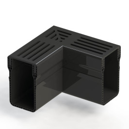 Toebehoren | 14.9x14.9 cm | Afvoergoot Slim Zwart Hoek