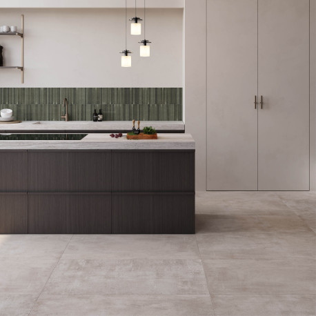 keramische vloertegel, vloertegels, lichtgrijs, betonlook, groot formaat, tilestone, impermo
