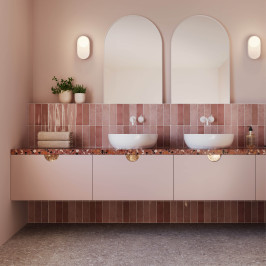 Ceramic wall tile | 6.5x20 cm | Artisan Rose Mallow Glossy Ceramic wall tile | 6.5x20 cm | Artisan Rose Mallow Glossy
