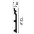 PVC skirting boards | 13.8x200 cm | Orac Decor Contour RAL9003