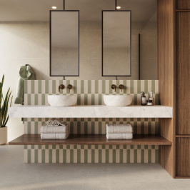 Keramische wandtegel | 5x20 cm | Mundano Olive Matt