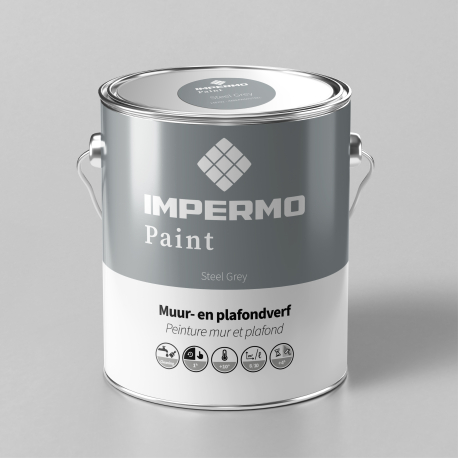 Verf | 18x20 cm | Muur & Plafond - Impermo Paint - Steel Grey