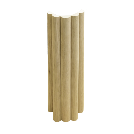 Decoratieve wandpanelen | 60x240 cm | Paneel Halfronde Latjes - Natuur - Flex - onbehandeld