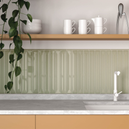 Keramische wandtegel | 5x40 cm | Vitral Axis Olive