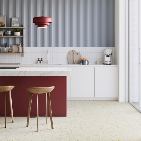 Ceramic floor and wall tile | 120x120 cm | Ritmo Terrazzo Off White