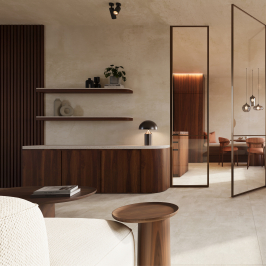 Acoustic wall panel | 52x270 cm | Acoustic wall panel Walnut - 1-sided