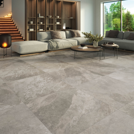 Carrelage en céramique sol et mur | 100x100 cm | Slate Stone Grey