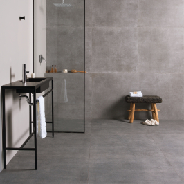 Ceramic floor and wall tile | 90x90 cm | Tilestone Concrete Blue Stone Black