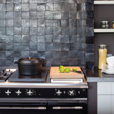 zellige, carrelages mural, noir, carrelage Marocain, fait main, impermo