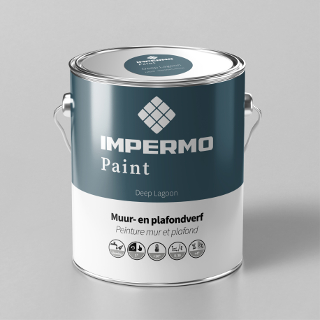 Verf | 18x20 cm | Muur & Plafond - Impermo Paint - Deep Lagoon