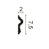 1x1 cm | Wandlijst Contour 