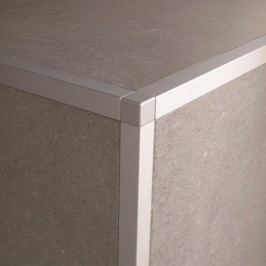 Profiel | 1.25x1.25 cm | Eindkap Alu Geanodiseerd Zilver, Vierkant 