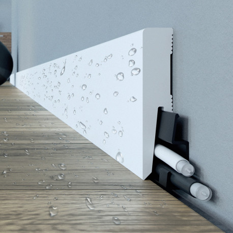 Kunststof plint | 5.8x240 cm | Plint - Waterwerende PVC Wit