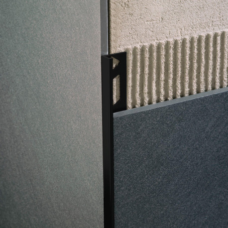 Profiel | 1x270 cm | L-Profiel Alu Gepoedercoat Zwart mat Gewafeld