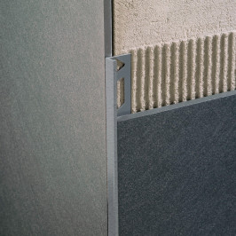 Profile | 1.25x270 cm | L-Profile Alu Powder Coated Cement Grey Relief