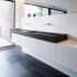 80x80 cm | Black Slate natuursteen vloertegel, vloertegels, leisteen, zwart, impermo