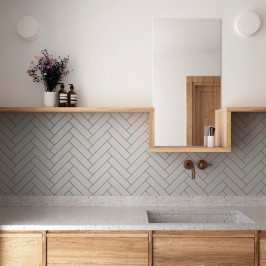 Keramische wandtegel | 5x20 cm | Mundano Ash Matt