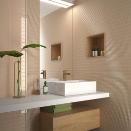 Keramische wandtegel | 5x20 cm | Mundano Chalk Round Decor Glossy