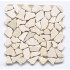 Mozaïek op net | 30x30 cm | Barcelona Beach Pebbles mozaïek in natuursteen, natuursteen, beige, keien, pebbles, badkamer, wandtegels