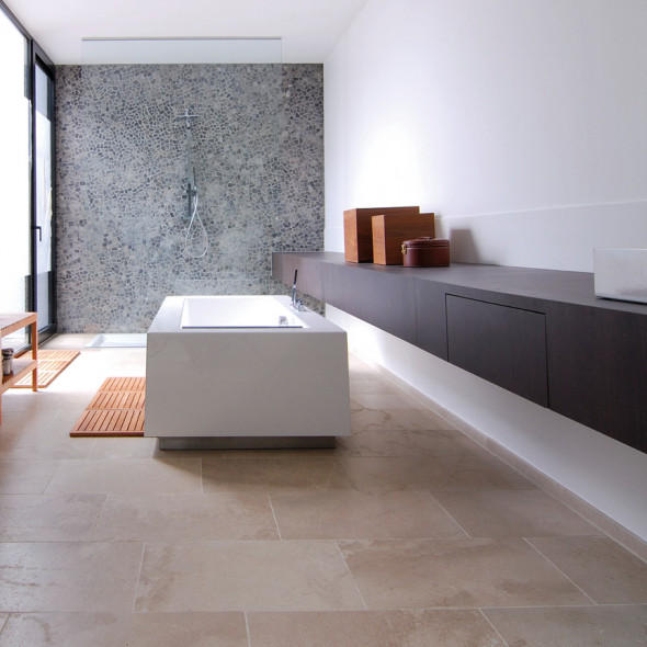 natuursteen mozaïek, midden grijs, donker grijs, impermo, landelijk, strak